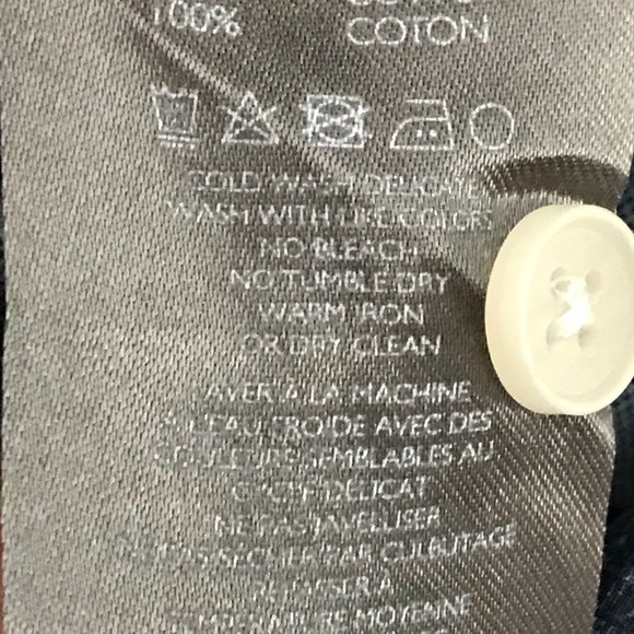 Slate & Stone Shirt Men Large Blue White Striped Button Up Collared Short Sleeve - Picture 10 of 10